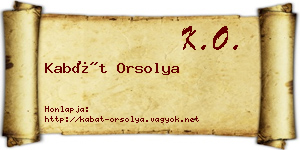 Kabát Orsolya névjegykártya